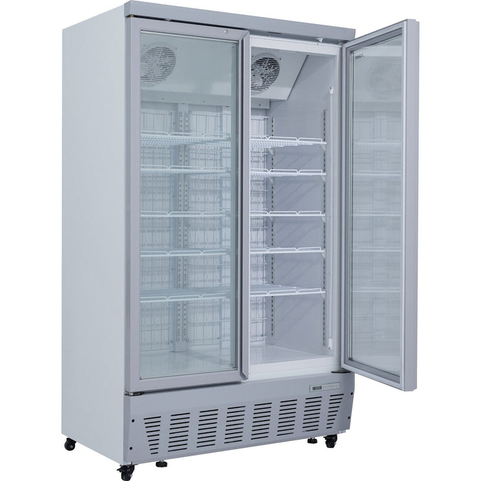 Commercial Display Freezer 955 Litres Upright 2 Glass Doors Ventilated Cooling 1215x730x2020mm | Sdt1000 Makfry