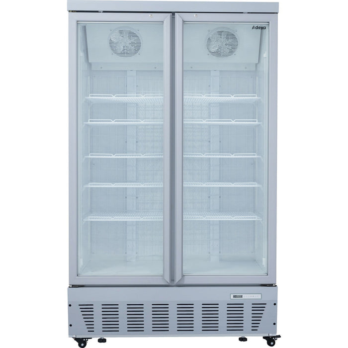 Commercial Display Freezer 955 Litres Upright 2 Glass Doors Ventilated Cooling 1215x730x2020mm | Sdt1000 Makfry
