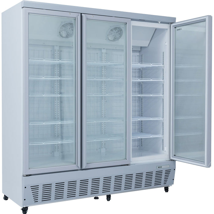 Commercial Display Freezer 1496 Litres Upright 3 Glass Doors Ventilated Cooling 1830x730x2020mm | Sdt1500 Makfry