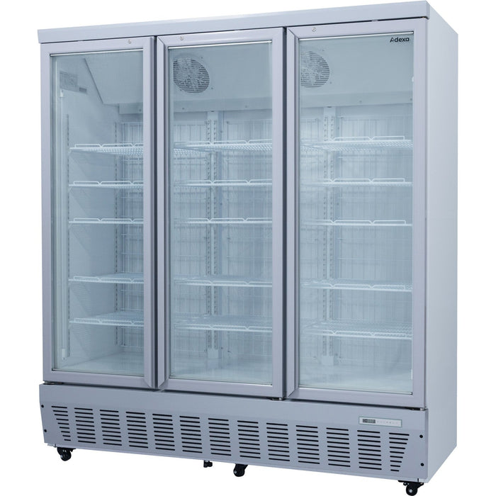 Commercial Display Freezer 1496 Litres Upright 3 Glass Doors Ventilated Cooling 1830x730x2020mm | Sdt1500 Makfry
