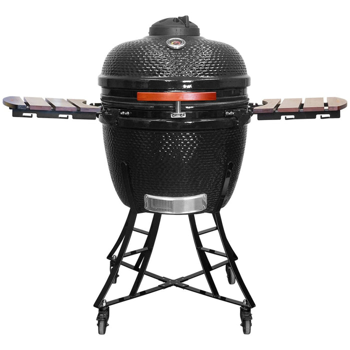 24&Quot; Ceramic Kamado Bbq Grill Egg Xl Black | Se24 Black Makfry