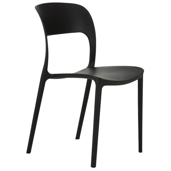 Bistro Dining Chair Plastic Black Indoors & Outdoors |  WW053BLACK Makfry