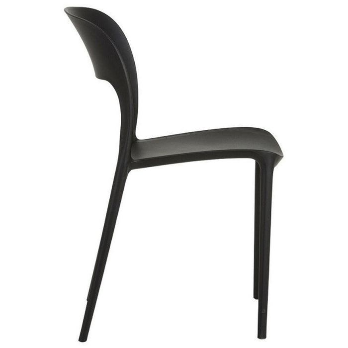 Bistro Dining Chair Plastic Black Indoors & Outdoors |  WW053BLACK Makfry