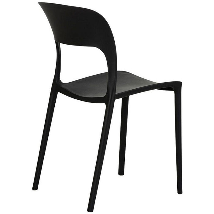 Bistro Dining Chair Plastic Black Indoors & Outdoors |  WW053BLACK Makfry