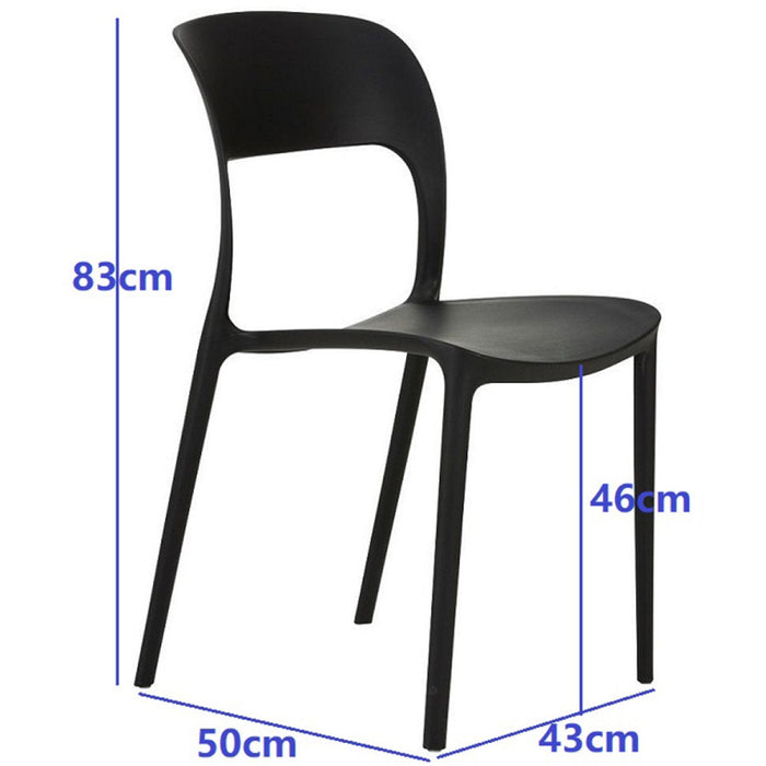 Bistro Dining Chair Plastic Black Indoors & Outdoors |  WW053BLACK Makfry
