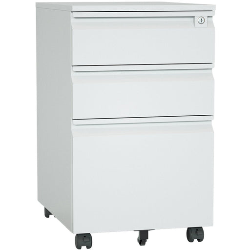Professional Mobile Filing & Storage Cabinet 3 drawer 390x500x650mm Light Grey |  SEMC1LIGHTGREY Makfry