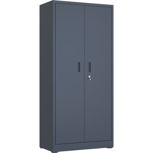 Heavy Duty Grey 2 Door Lockable Steel Tool Cabinet With 4 Shelves &Amp; Pegboard 800x400x1800mm |  Setc1 Grey Makfry