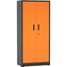 Heavy Duty Grey And Orange 2 Door Lockable Steel Tool Cabinet With 4 Shelves &Amp; Pegboard 800x400x1800mm |  Setc1 Greyorange Makfry