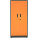 Heavy Duty Grey And Orange 2 Door Lockable Steel Tool Cabinet With 4 Shelves &Amp; Pegboard 800x400x1800mm |  Setc1 Greyorange Makfry