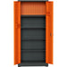 Heavy Duty Grey And Orange 2 Door Lockable Steel Tool Cabinet With 4 Shelves &Amp; Pegboard 800x400x1800mm |  Setc1 Greyorange Makfry