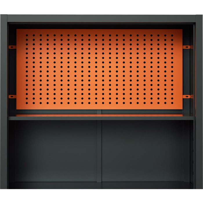 Heavy Duty Grey And Orange 2 Door Lockable Steel Tool Cabinet With 4 Shelves &Amp; Pegboard 800x400x1800mm |  Setc1 Greyorange Makfry