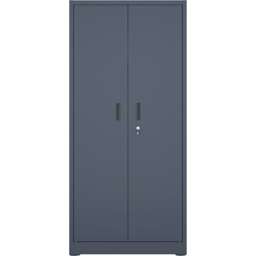 Heavy Duty Grey 2 Door Lockable Steel Tool Cabinet With 4 Shelves &Amp; Pegboard 800x400x1800mm |  Setc1 Grey Makfry