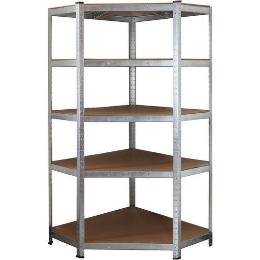 Commercial Galvanised Pentagonal Heavy Duty Shelving Unit 5 Shelves 875kg Loading Capacity 900x900x400x400x1800mm |  SG9040C Makfry