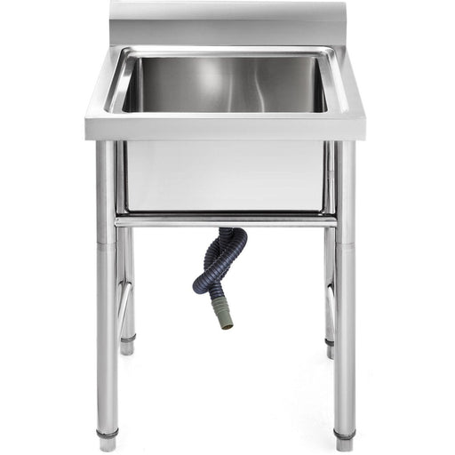 Commercial Sink Stainless steel 600x600x900mm 1 bowl Splashback |  SINK6060 Makfry