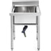 Commercial Sink Stainless steel 600x600x900mm 1 bowl Splashback |  SINK6060 Makfry