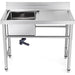 Commercial Sink Stainless steel 1000x600x900mm 1 bowl left Splashback |  SINK8060LEFT Makfry