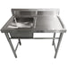 Commercial Sink Stainless steel 1000x600x900mm 1 bowl left Splashback |  SINK8060LEFT Makfry