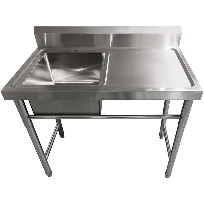 B GRADE Commercial Sink Stainless steel 1200x600x900mm 1 bowl left Splashback |  SINK12060LEFT B GRADE