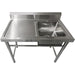 Commercial Sink Stainless steel 1000x600x900mm 1 bowl right Splashback |  SINK8060RIGHT Makfry