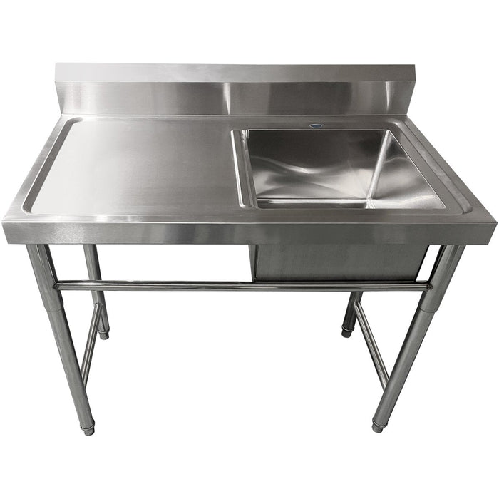 Commercial Sink Stainless steel 1000x600x900mm 1 bowl right Splashback |  SINK8060RIGHT Makfry