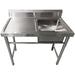 Commercial Sink Stainless steel 1000x600x900mm 1 bowl right Splashback |  SINK8060RIGHT Makfry