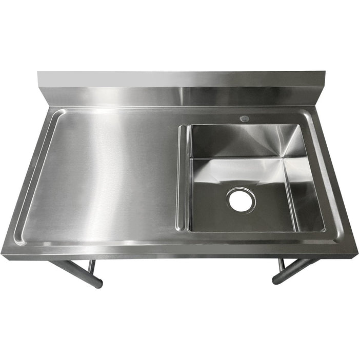 Commercial Sink Stainless steel 1000x600x900mm 1 bowl right Splashback |  SINK8060RIGHT Makfry