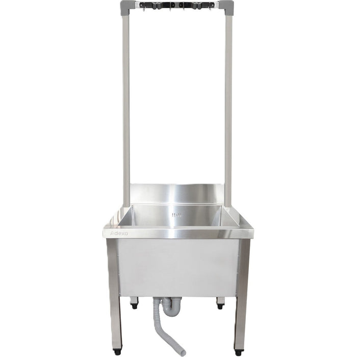 Commercial Stainless Steel Mop Sink With High Rack &Amp; 2 In 1 Mop Holder 600x600x550mm | Smsjyhr6060 Makfry