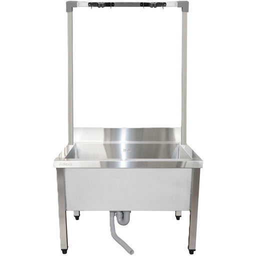 Commercial Stainless Steel Mop Sink With High Rack &Amp; 2 In 1 Mop Holder 800x600x550mm | Smsjyhr8060 Makfry