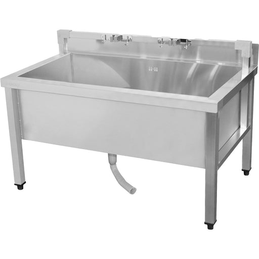 Commercial Stainless Steel Mop Sink With Low Rack &Amp; 2 In 1 Mop Holder 1000x600x550mm | Smsjylr10060 Makfry