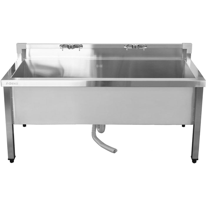 Commercial Stainless Steel Mop Sink With Low Rack &Amp; 2 In 1 Mop Holder 1200x600x550mm | Smsjylr12060 Makfry