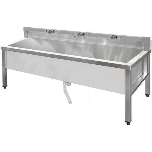 Commercial Stainless Steel Mop Sink With Low Rack &Amp; 2 In 1 Mop Holder 1500x600x550mm | Smsjylr15060 Makfry