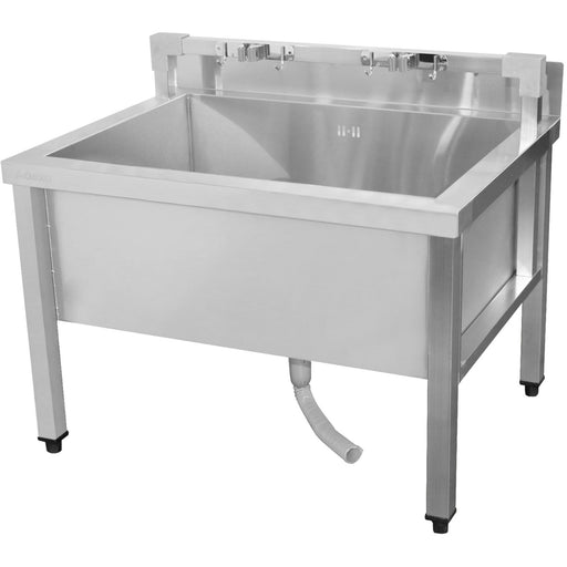 Commercial Stainless Steel Mop Sink With Low Rack &Amp; 2 In 1 Mop Holder 800x600x550mm | Smsjylr8060 Makfry