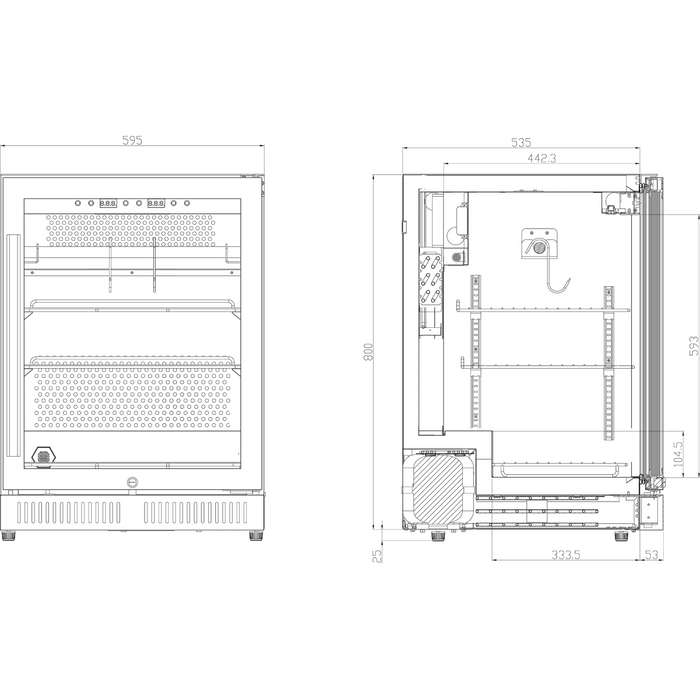 Professional Meat Dry Ageing Maturing Refrigerator 125 Litres | Sn125 Makfry