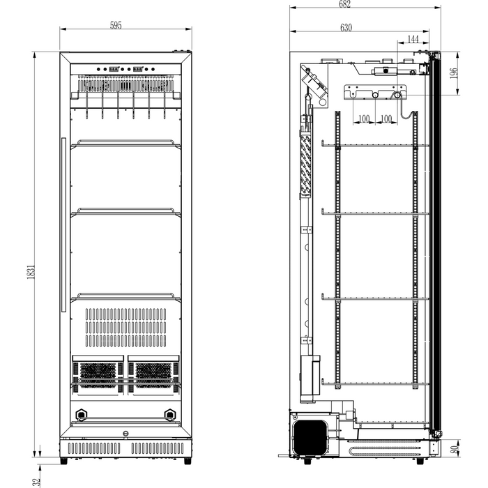 Professional Meat Dry Ageing Maturing Refrigerator 415 litres |  SN415