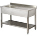 Commercial Sink Stainless Steel 1 Bowl Right Bottom Shelf Splashback 1200x600x950 | Yls126 Bl1 Makfry