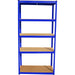 Commercial Heavy Duty Shelving Unit Painted steel Blue 5 Shelves 875kg Loading Capacity 700x300x1500mm |  SG17515CB Makfry