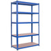 Commercial Heavy Duty Shelving Unit Painted steel Blue 5 Shelves 875kg Loading Capacity 700x300x1500mm |  SG17515CB Makfry