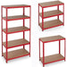 Commercial Heavy Duty Shelving Unit Painted steel Red 5 Shelves 875kg Loading Capacity 700x300x1500mm |  SG17515CR Makfry