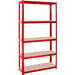 Commercial Heavy Duty Shelving Unit Painted steel Red 5 Shelves 875kg Loading Capacity 700x300x1500mm |  SG17515CR Makfry