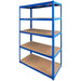 Commercial Blue Heavy Duty Shelving Unit 5 Shelves 1375kg Loading Capacity 900x450x1800mm |  MD9045BLUE Makfry