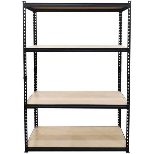 Industrial Shelving Unit Heavy Duty 4 Shelves 1100 kg Capacity (275 kg/shelf) 1800x600x1800mm Black |  SP18060BLACK Makfry