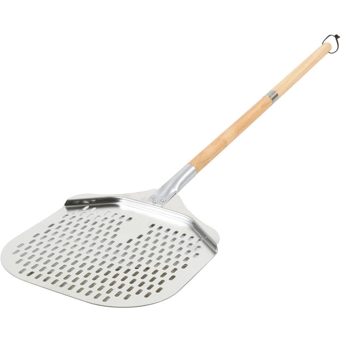 Pizza Peel 12'' Perforated square Wood handle Length 132cm |  SPRX13212P Makfry