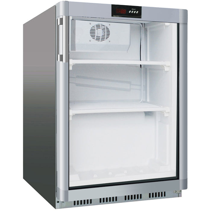 Commercial Refrigerator Undercounter 130 litres Stainless steel Single glass door |  SR200G