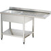 Commercial Sink For Dishwashers 1 Bowl Left Bottom Shelf Splashback 1200x700x950 | Yls127 Sbl1 Makfry