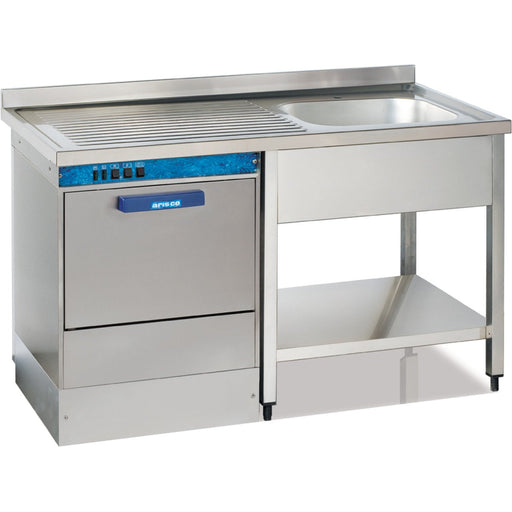 Commercial Sink For Dishwashers 1 Bowl Right Bottom Shelf Splashback 1200mm Depth 600mm | Vsh126 Rbs Makfry