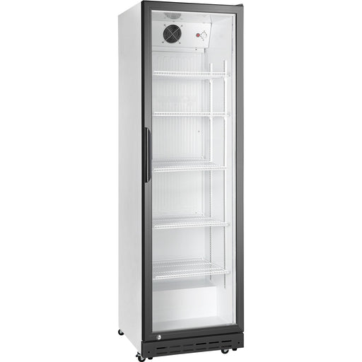Commercial Upright Beverage Bottle Cooler 214 Litres Single Hinged Glass Door Black &Amp; White 538x505x1585mm | Ssh54 Makfry