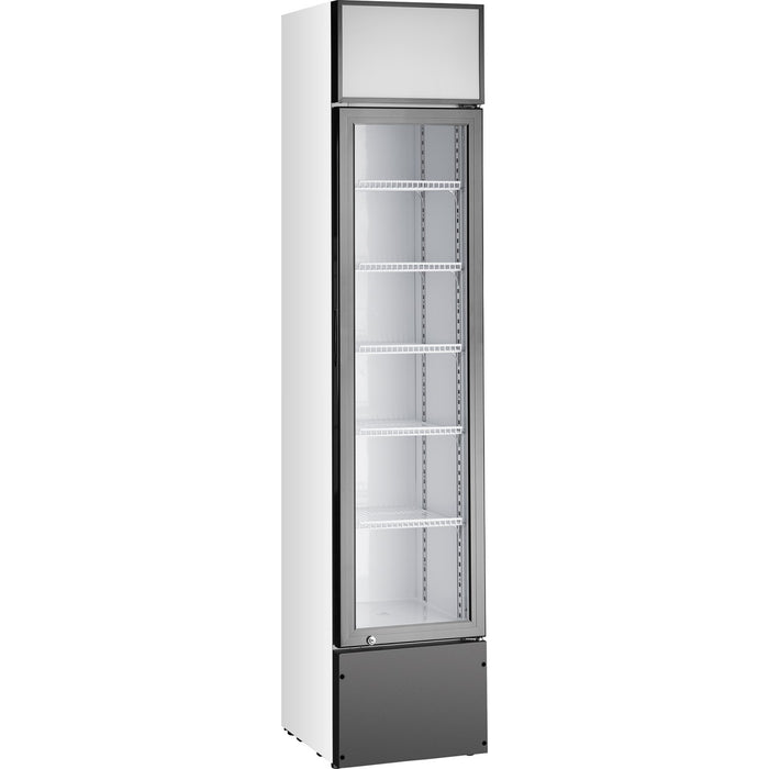 Commercial Bottle cooler Upright 160 litres Single hinged glass door Black&White |  SSP160FEA