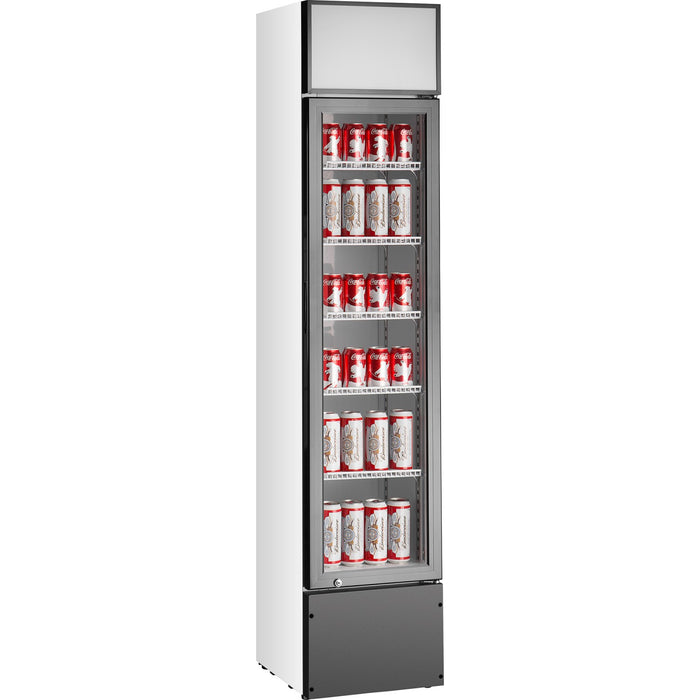 Commercial Bottle cooler Upright 160 litres Single hinged glass door Black&White |  SSP160FEA