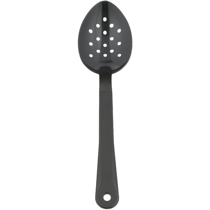 11" Buffet Catering Perforated Serving Spoon Black Polycarbonate|  SSPC11P