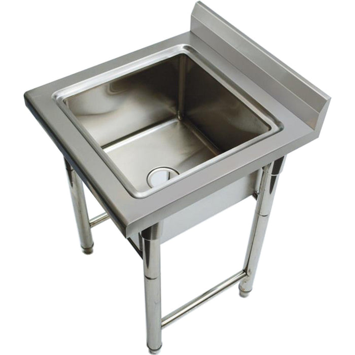 Commercial Sink Stainless Steel 600x600x900mm 1 Bowl Splashback | St145 A Makfry